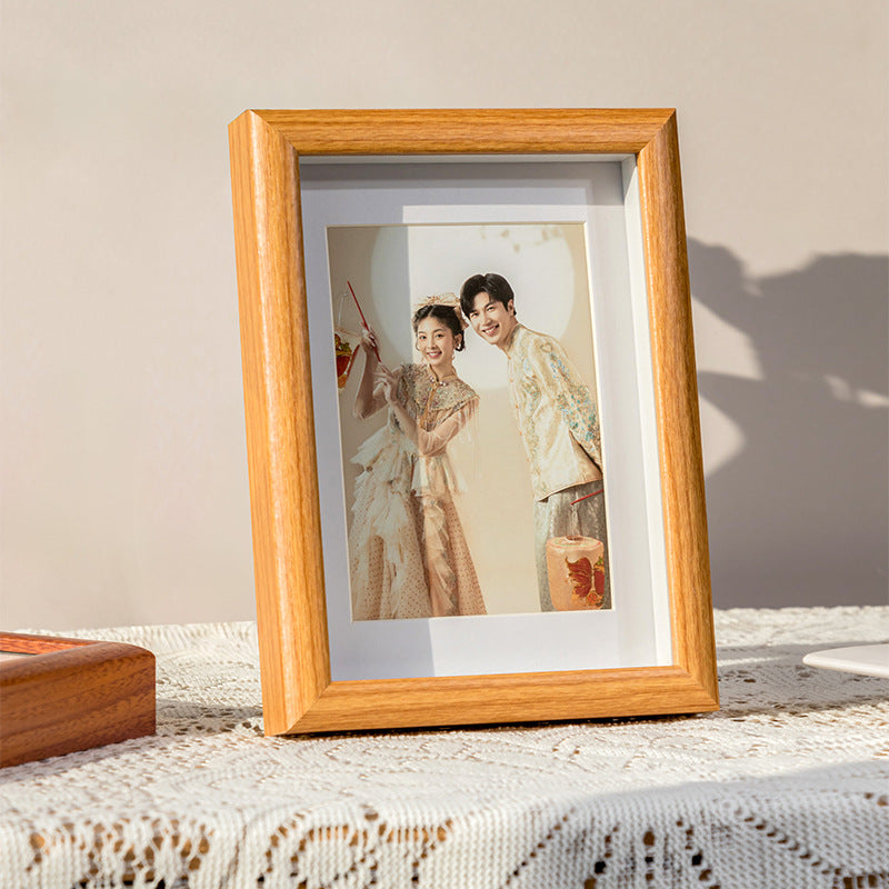 6-inch Hollow Wall-Mounted Photo Frame for Wedding Certificates and Dried Flowers, with Cardboard Mat
