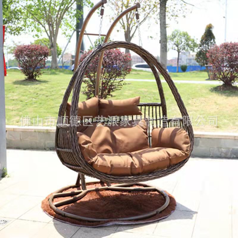 Outdoor Rattan Hanging Basket Chair, Indoor Outdoor Swing Chair, Single/Double Rattan Wicker Hanging Egg Chair
