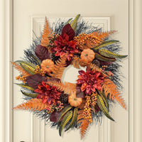 Thanksgiving Autumn Pumpkin Wreath for Front Door Wall Decor