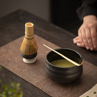 Japanese Matcha Tea Ceremony Set with Ceramic Whisk Holder and Bowl
