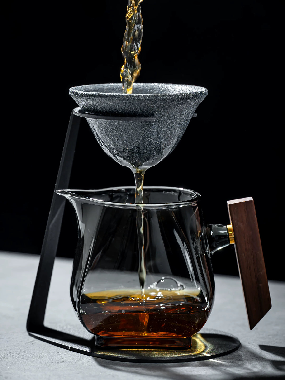 Glass Tea Infuser and Fairness Cup Set with Integrated Filter