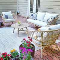 Outdoor Balcony Bistro Set with Coffee Table and Chairs, Small Space Patio Furniture