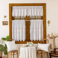 Modern Minimalist American European Style Rod Pocket Sheer Short Curtain for Kitchen and Small Windows