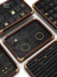 Premium Wooden Jewelry Display Tray for Rings, Necklaces, Bracelets, Jade, and Gemstones