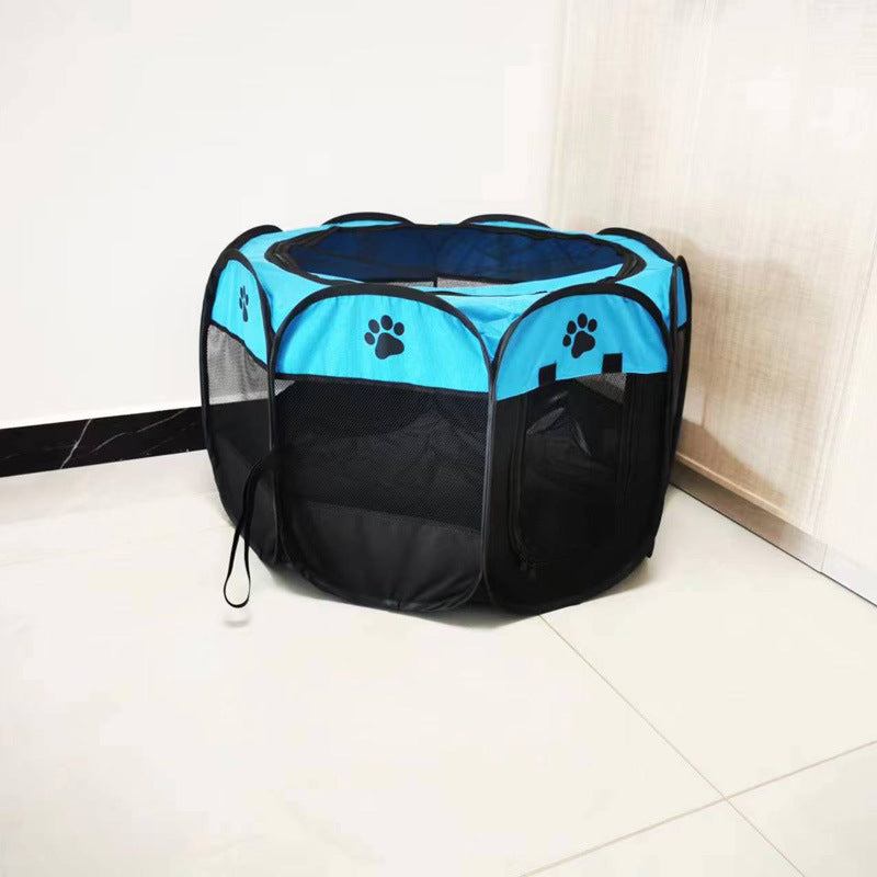 Foldable Pet Playpen Octagonal Tent for Cats and Dogs, Portable Whelping Den and Kennel