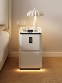 Smart Nightstand, Ultra-Narrow Bedside Table for Small Spaces, Modern Minimalist Solid Wood, No Assembly Required