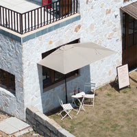 Half-Round Wall-Mounted Patio Umbrella with Adjustable Height and UV Protection