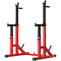 Adjustable Half Rack Squat Stand with Barbell Set for Home Gym Weightlifting