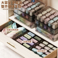 Underwear and Socks Storage Organizer Box with Lids, Drawer Divider for Closets and Dressers