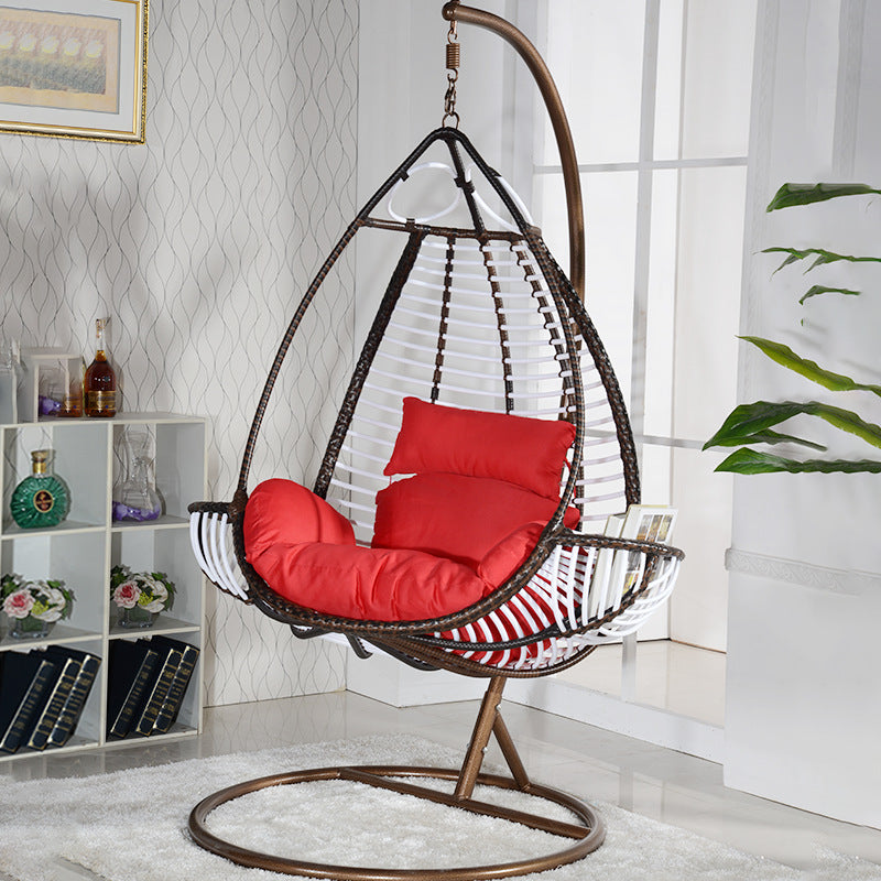 Rattan Woven Bird's Nest Indoor Outdoor Hanging Basket Chair Swing for Patio Balcony