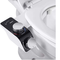 Non-Electric Bidet Toilet Seat Attachment with Dual Nozzles for Cold and Hot Water, Easy Installation