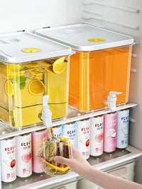 Refrigerator Cold Water Pitcher with Faucet, Large Capacity Ice Water Kettle, High Temperature Resistant Beverage Dispenser for Home Use, Fruit Tea Container