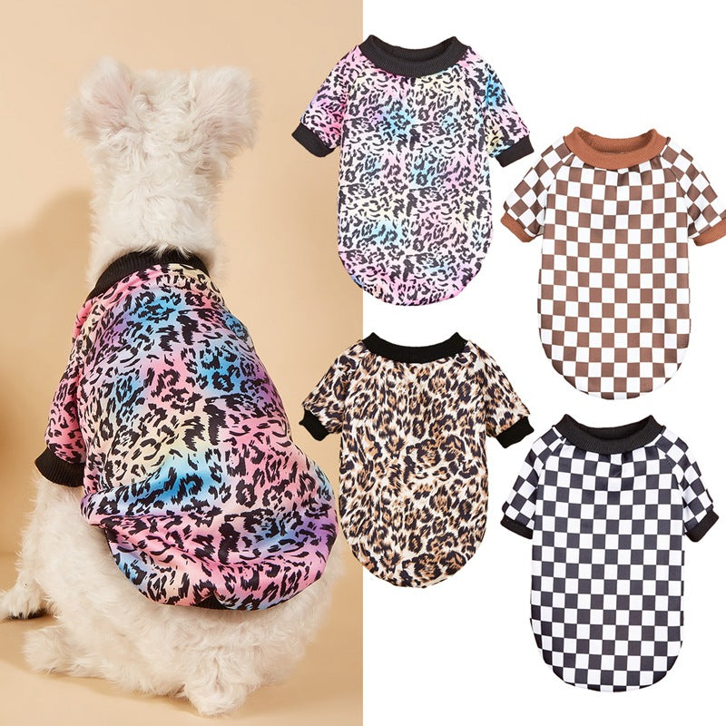 Leopard Print Gradient Pet Sweatshirt for French Bulldogs