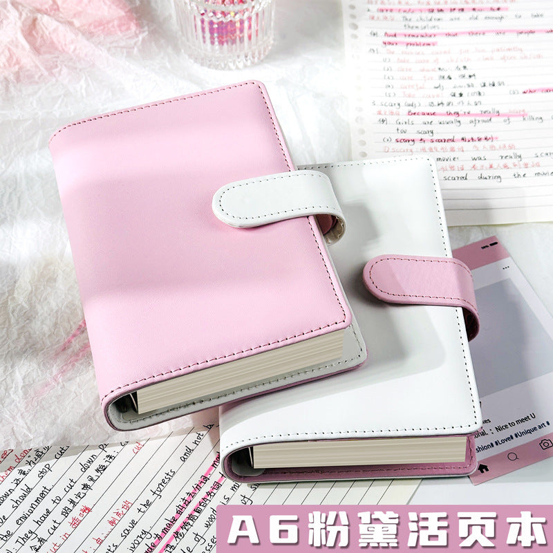 A6 Mixed Color Loose-Leaf Notebook with Thickened Blank Pages and High Aesthetic Design