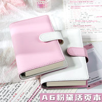 A6 Mixed Color Loose-Leaf Notebook with Thickened Blank Pages and High Aesthetic Design