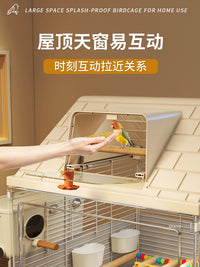 Large Anti-Splash Bird Cage Villa for Parrots, Cockatiels, Peonies, and Sun Conures