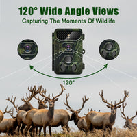 Outdoor Infrared Trail Camera with Night Vision, Waterproof Motion Sensor for Wildlife Monitoring