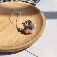 Mini Pig Plush Keychain Flocked Phone Charm Cartoon Bag Pendant