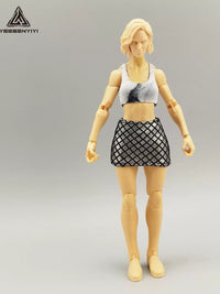 1/12 Scale Female Soldier Figure Leather Hip Skirt BJD Doll Clothes 6-inch Mecha Girl Non-staining Short Skirt 12-point Doll Dress