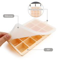 Silicone Ice Cube Tray with Lid for Home Use Baby Food Supplement Freezer Ice Cream Mold Food Grade
