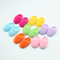 Dollhouse Miniature Flocked Cotton Slippers for OB11 Dolls