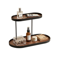 2-Tier Iron Art Cosmetic Storage Rack for Vanity and Bathroom Countertops