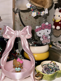 Bowknot Jewelry Display Stand for Necklaces and Rings, Desktop Organizer for Dressing Table