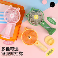 Portable Cartoon Mini Handheld USB Fan with Phone Stand for Desk and Outdoor Use