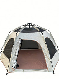 Automatic Hexagonal/Square Camping Tent for 3-6 Person, Waterproof UV Protection Family Outdoor Beach Park Shelter