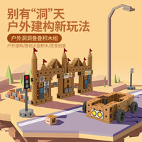 Children's Large Building Blocks, Kindergarten Outdoor Hole Stacking Blocks, Traffic Castle Theme Building Game, Educational Toy