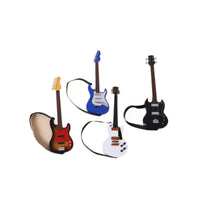 1:12 Dollhouse Miniature Guitar Model with Strap, Simulation Musical Instrument Toy for Dollhouse Decoration