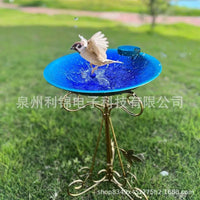 Vintage Iron Bird Feeder & Bath for Garden Decoration
