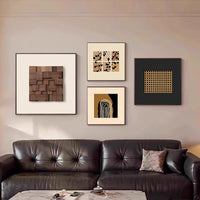 Vintage French Abstract Wall Art Set for Living Room and Dining Room, 4-Piece Sofa Background Decor