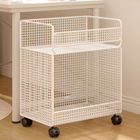 Rolling Under-Desk Bookshelf with Storage Basket for Students, Multi-layer Mobile Bookcase