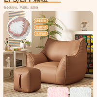 Lazy Sofa Chair with Footrest, Single Recliner for Bedroom Balcony, Tatami Style Lounger