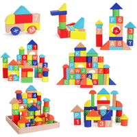 Toddler Beechwood Maple Building Blocks Set for Early Education