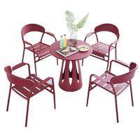 Outdoor Patio Cast Aluminum Dining Set with Chairs and Table