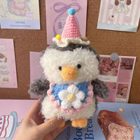Pet Penguin Cream Hat and Bib Set for Cats and Dogs, Photo Prop Decoration