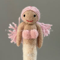 Handmade Felt White Mermaid Doll Keychain Car Charm Gift
