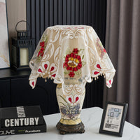 European Style Embroidered Peony Dust Cover for Home Appliances