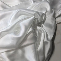 Satin Chiffon White Printed Fabric with Pearl Luster for Scarves and Pajamas