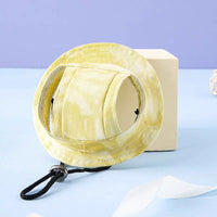 Cute Cat Dog Sun Hat with Ear Holes, Pet Summer Fisherman Cap for Photoshoot