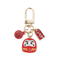 Cute Japanese Daruma Lucky Charm Keychain for Car Keys and Bags