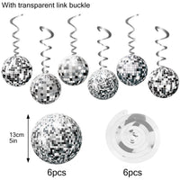 Disco Ball Hanging Swirls and Banner for Party Decorations
