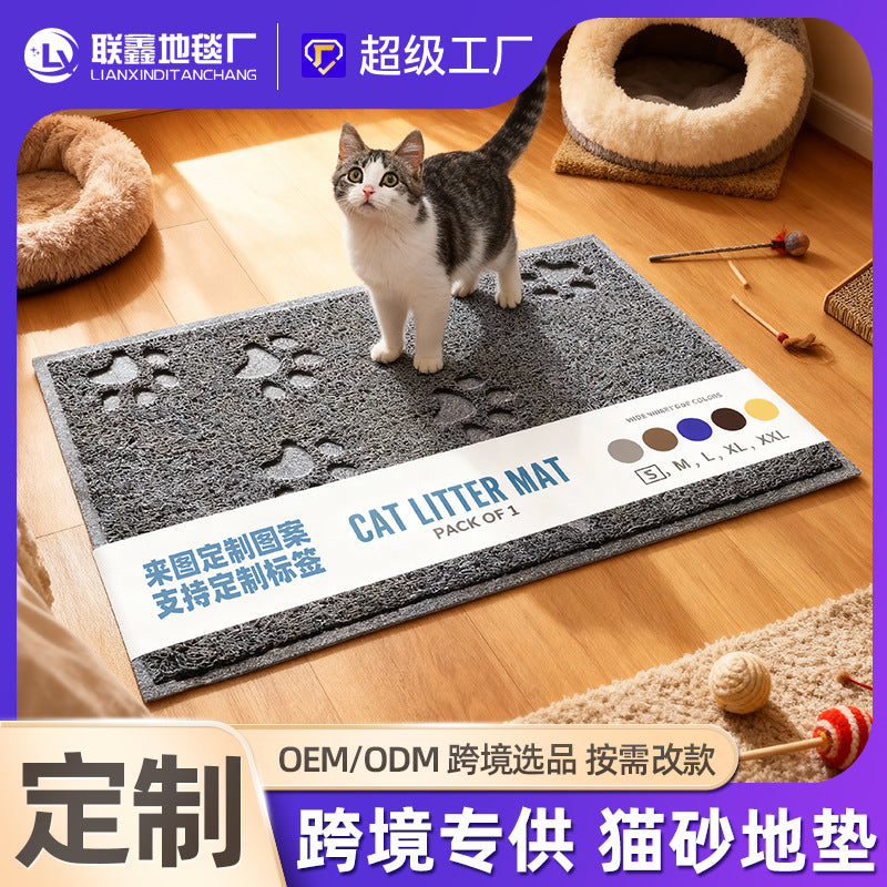 Cat Litter Mat, Waterproof Non-Slip Easy Clean Litter Box Mat for Ultra-Efficient Pet Trapping