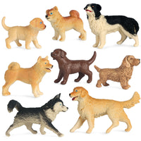Kids' Miniature Dog Figurines Set - Golden Retriever, Shiba Inu, Husky - Cake Toppers & Car Ornaments