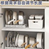 Expandable Pot Lid Holder Rack Countertop Cutting Board Organizer Multi-functional Kitchen Storage Drainer