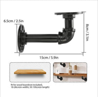 Industrial Pipe Wall Mounted Shelf for Plants and Decor - Rustic Iron Art Floating Shelving Unit