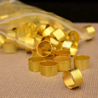 Adjustable Metal Thimble for Sewing and Crafting, Copper Tone Finger Protector