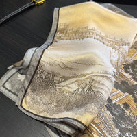 Vintage Landscape Print Mulberry Silk Scarf for Women, Fashion Travel Photography Accessory